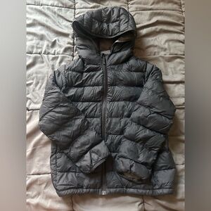 Uniqlo Charcoal Hooded Puffer Jacket